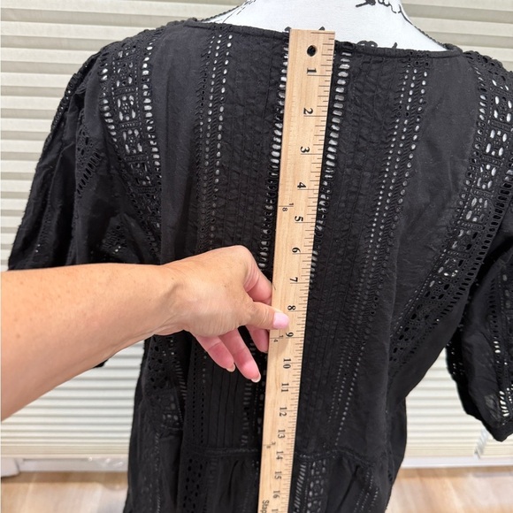 Velvet Boho Black V-Neck Eyelet Dress by Velvet - Picture 7 of 10